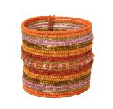 Pulseira feminino pérola Orandys laranja