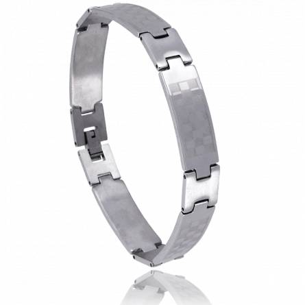 Pulsera hombre acero Damier supérieur