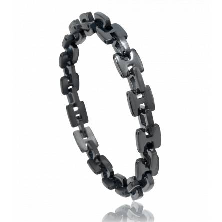 Pulsera hombre acero Helios negro