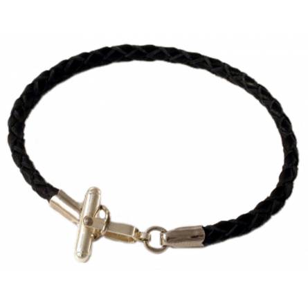 Pulsera hombre piel Aureguenn negro