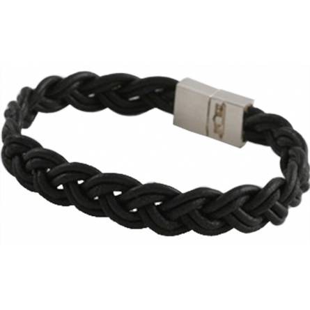 Pulsera hombre piel Contemporain  negro