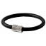 Pulsera hombre piel Mécanique  negro mini