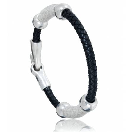 Pulsera hombre piel Mancora negro