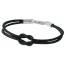 Pulsera hombre piel Navale  negro mini