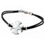 Pulsera hombre piel Templiers Croix de Malte negro mini