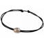 Pulsera hombre plata Jacky negro mini