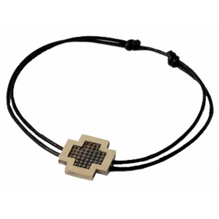 Pulsera hombre plata Pixelisée  negro