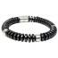 Pulsera hombre plata Sequentiel  negro mini