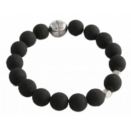 Pulsera hombre plata Tibétain  negro
