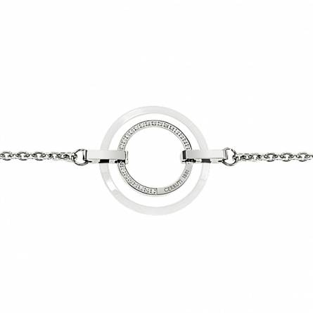 Pulsera mujer acero Pavie redondel blanco