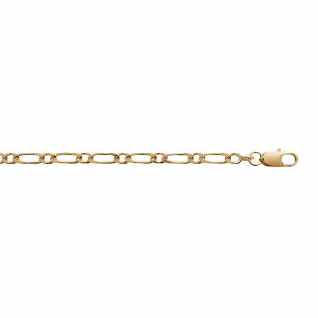 Pulsera mujer ba&ntilde;ado en oro 1-1 3mm figaro