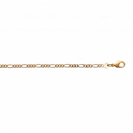 Pulsera mujer ba&ntilde;ado en oro 1-3 2mm figaro
