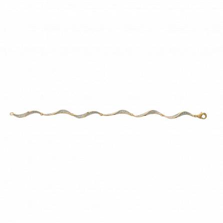 Pulsera mujer bañado en oro Vague Etincelante