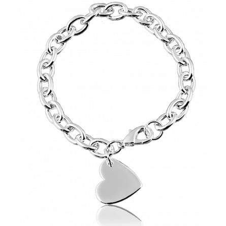 Pulsera mujer metal plateado  Unique corazón