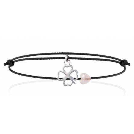 Pulsera mujer plata Cyrielle negro