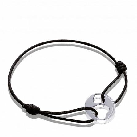 Pulsera mujer plata Love inversé corazón negro