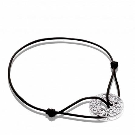 Pulsera mujer plata  milos protégé dentelle negro