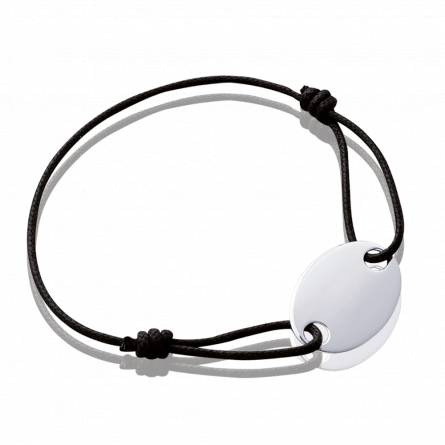 Pulsera mujer plata Nouée negro