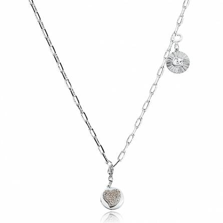 Rhodium-plated heart necklace