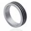 Ringe herren stahl Caoutchouc 1 schwarz mini