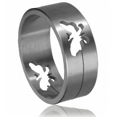 Ringe herren stahl Incrustée papillon