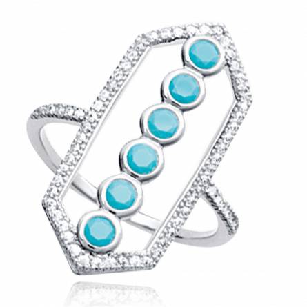 Ringen dames zilver Althea turquoise