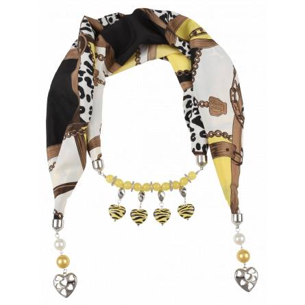 Scarf jewelry yellow indian