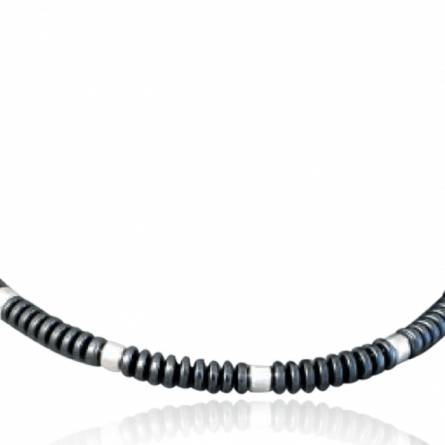 Sequentiel hematite luxury short necklace