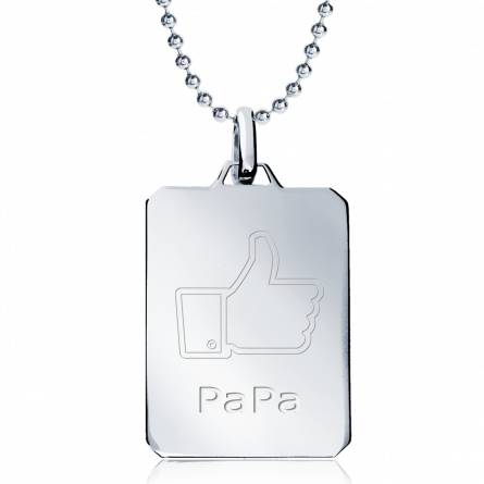 Silver Like Papa rectangles necklace