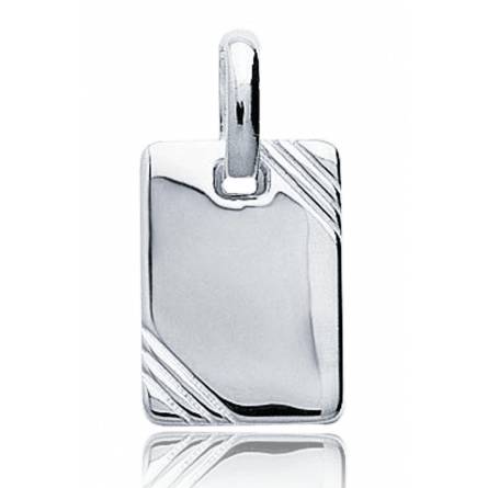 Silver pendant rectangle liseret