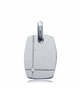 Silver rhinestone pendant double line