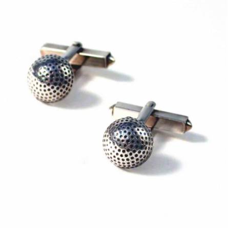 Silver Sports Round 3 Cuff Link