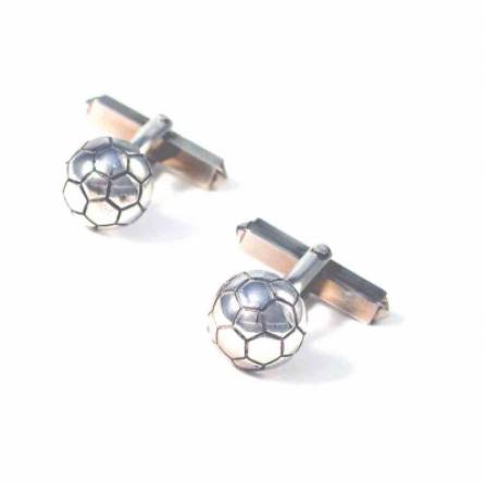 Silver Sports Round Cuff Link