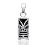Silver Tiki nun black pendant