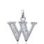 Silver W letters pendant mini