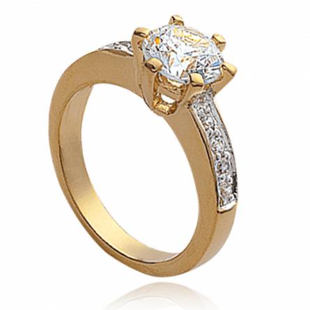 Solitario donna placato in oro Convoitise