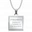 Stainless steel J’arrête de Baiser square necklace mini