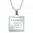 Stainless steel J’arrête De Fumer square necklace mini