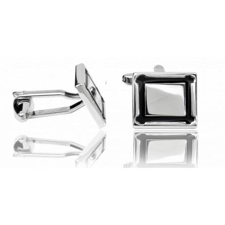 Steel cuff links black frame