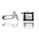 Steel cuff links black frame