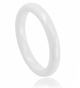 Woman ceramic éclat white ring