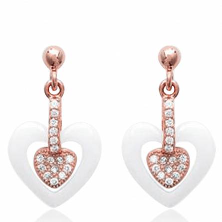 Woman ceramic Cupidon hearts earring
