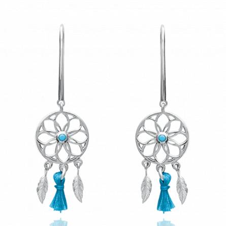 Woman cloth Pacifique circular turquoise earring