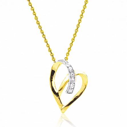 Woman gold Adriette hearts necklace