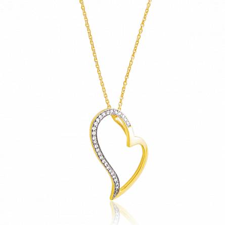 Woman gold Alwen hearts necklace