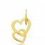 Woman gold Duo  hearts yellow pendant mini