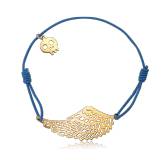 Woman gold metal Mota lace blue bracelet