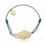 Woman gold metal Mota lace blue bracelet mini