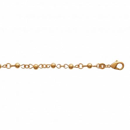 Woman gold plated 8 beaded bracelet