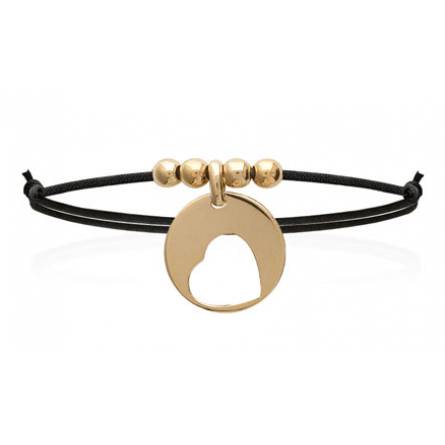 Woman gold plated  éclipsé hearts black bracelet